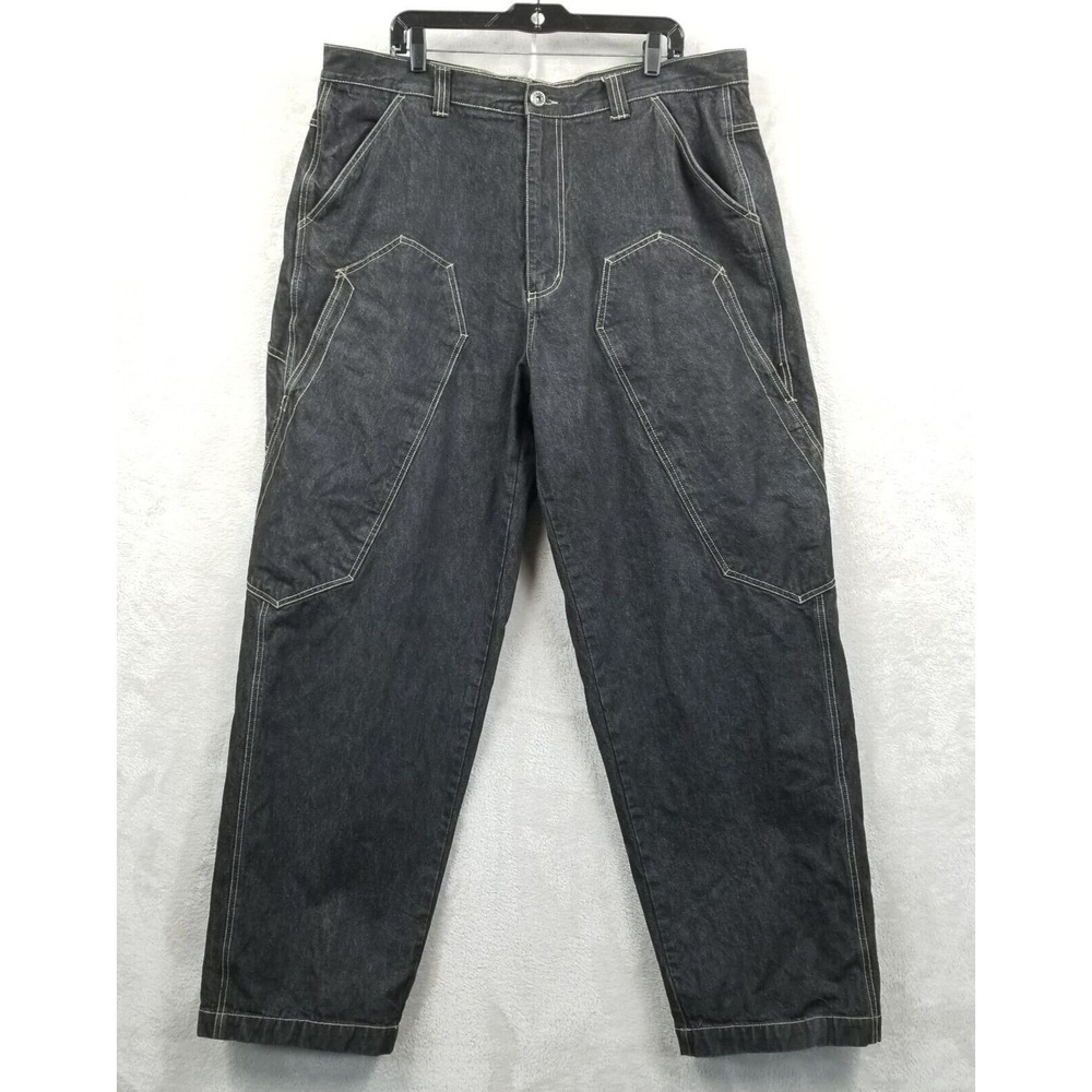 Vintage Karl Kani Jeans Men 40 x 32 Black Baggy Denim 90's Street Hip Hop Skater